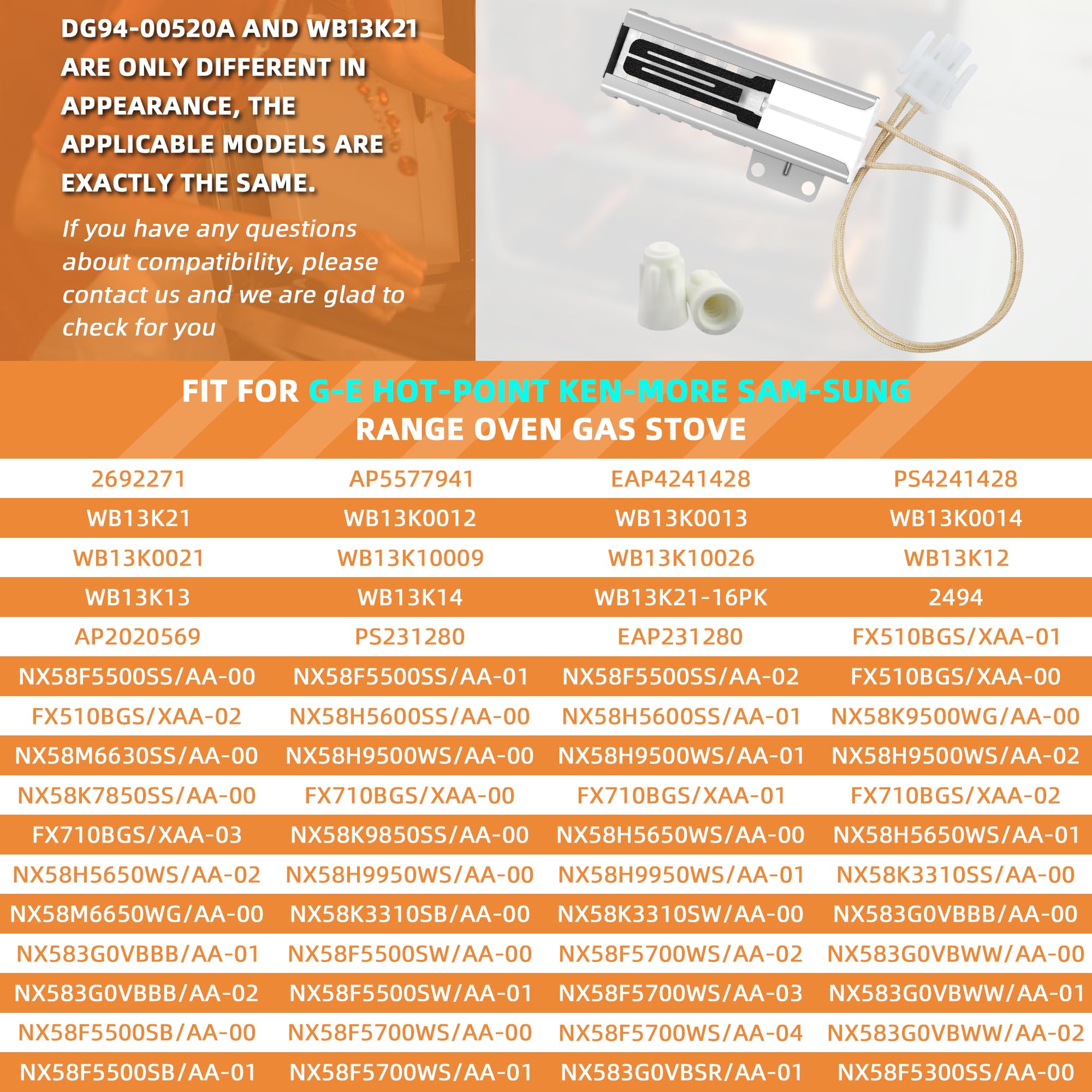 Amazon.com: DG94-00520A DG94-01441A Gas Range Oven Igniter Fit for